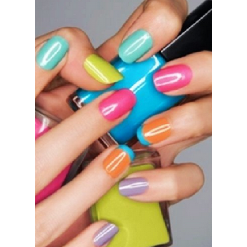 funky summer nails | Classy acrylic nails, Hippie nails, Retro nails