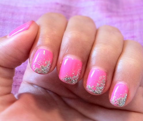 Cool Pink Glitter Nail Design Ideas